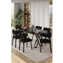 HANAH HOME Set trpezarijskog stola i stolica (7 delova) Axton Black Marble Black - slika 2