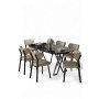 HANAH HOME Set trpezarijskog stola i stolica (7 delova) Axton Black Marble Cappuccino - slika 2