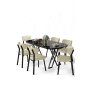 HANAH HOME Set trpezarijskog stola i stolica (7 delova) Axton Black Marble Cream - slika 1