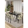 HANAH HOME Set trpezarijskog stola i stolica (7 delova) Axton Black Marble Cream - slika 2
