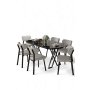 HANAH HOME Set trpezarijskog stola i stolica (7 delova) Axton Black Marble Grey - slika 1