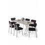 HANAH HOME Set trpezarijskog stola i stolica (7 delova) Axton White Anthracite - slika 2