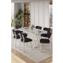 HANAH HOME Set trpezarijskog stola i stolica (7 delova) Axton White Anthracite - slika 1