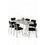 HANAH HOME Set trpezarijskog stola i stolica (7 delova) Axton White Black - slika 2