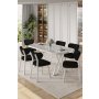 HANAH HOME Set trpezarijskog stola i stolica (7 delova) Axton White Black - slika 1