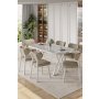 HANAH HOME Set trpezarijskog stola i stolica (7 delova) Axton White Cappuccino - slika 1