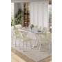 HANAH HOME Set trpezarijskog stola i stolica (7 delova) Axton White Cream - slika 1