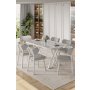 HANAH HOME Set trpezarijskog stola i stolica (7 delova) Axton White Grey - slika 1