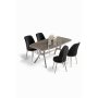 HANAH HOME Set trpezarijskog stola i stolica (5 delova) Lena Anthracite Chrome Black - slika 2
