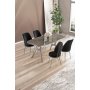 HANAH HOME Set trpezarijskog stola i stolica (5 delova) Lena Anthracite Chrome Black - slika 1