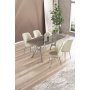 HANAH HOME Set trpezarijskog stola i stolica (5 delova) Lena Anthracite Chrome Cream - slika 2