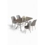 HANAH HOME Set trpezarijskog stola i stolica (5 delova) Lena Anthracite Chrome Grey - slika 1