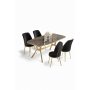 HANAH HOME Set trpezarijskog stola i stolica (5 delova) Lena Anthracite Gold Black - slika 2