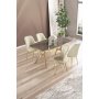 HANAH HOME Set trpezarijskog stola i stolica (5 delova) Lena Anthracite Gold Cream - slika 1