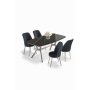 HANAH HOME Set trpezarijskog stola i stolica (5 delova) Lena Black Marble Chrome Anthracite - slika 2