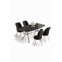 HANAH HOME Set trpezarijskog stola i stolica (5 delova) Lena Black Marble Chrome Black - slika 2