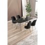 HANAH HOME Set trpezarijskog stola i stolica (5 delova) Lena Black Marble Chrome Black - slika 1