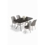 HANAH HOME Set trpezarijskog stola i stolica (5 delova) Lena Black Marble Chrome Grey - slika 2