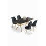 HANAH HOME Set trpezarijskog stola i stolica (5 delova) Lena Black Marble Gold Anthracite - slika 2