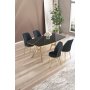 HANAH HOME Set trpezarijskog stola i stolica (5 delova) Lena Black Marble Gold Anthracite - slika 1