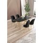 HANAH HOME Set trpezarijskog stola i stolica (5 delova) Lena Black Marble Gold Black - slika 1