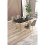 HANAH HOME Set trpezarijskog stola i stolica (5 delova) Lena Black Marble Gold Cappuccino - slika 1