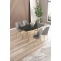 HANAH HOME Set trpezarijskog stola i stolica (5 delova) Lena Black Marble Gold Grey - slika 1