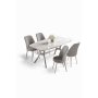 HANAH HOME Set trpezarijskog stola i stolica (5 delova) Lena White Marble Chrome Grey - slika 2