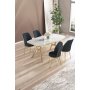 HANAH HOME Set trpezarijskog stola i stolica (5 delova) Lena White Marble Gold Anthracite - slika 1