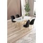 HANAH HOME Set trpezarijskog stola i stolica (5 delova) Lena White Marble Gold Black - slika 1