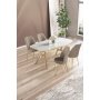 HANAH HOME Set trpezarijskog stola i stolica (5 delova) Lena White Marble Gold Cappuccino - slika 1