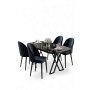 HANAH HOME Set trpezarijskog stola i stolica (5 delova) Kaye Black Marble Anthracite - slika 2