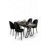 HANAH HOME Set trpezarijskog stola i stolica (5 delova) Kaye Black Marble Black - slika 1