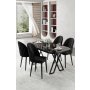 HANAH HOME Set trpezarijskog stola i stolica (5 delova) Kaye Black Marble Black - slika 2