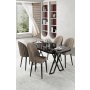 HANAH HOME Set trpezarijskog stola i stolica (5 delova) Kaye Black Marble Cappuccino - slika 1