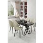 HANAH HOME Set trpezarijskog stola i stolica (5 delova) Kaye Black Marble Cream - slika 1