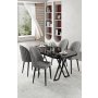 HANAH HOME Set trpezarijskog stola i stolica (5 delova) Kaye Black Marble Grey - slika 1