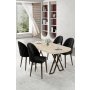 HANAH HOME Set trpezarijskog stola i stolica (5 delova) Kaye Travertine Black - slika 1
