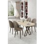 HANAH HOME Set trpezarijskog stola i stolica (5 delova) Kaye Travertine Cappuccino - slika 1