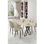 HANAH HOME Set trpezarijskog stola i stolica (5 delova) Kaye Travertine Cream - slika 1