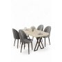 HANAH HOME Set trpezarijskog stola i stolica (5 delova) Kaye Travertine Grey - slika 2
