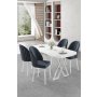 HANAH HOME Set trpezarijskog stola i stolica (5 delova) Kaye White Anthracite - slika 1