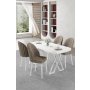 HANAH HOME Set trpezarijskog stola i stolica (5 delova) Kaye White Cappuccino - slika 1