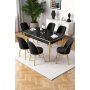 HANAH HOME Rasklopivi trpezarijski sto i stolice (7 delova) Nira Black Marble Gold Black - slika 1