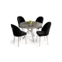 HANAH HOME Set trpezarijskog stola i stolica (5 delova) Mos Anthracite Chrome Black - slika 1