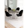 HANAH HOME Set trpezarijskog stola i stolica (5 delova) Mos Anthracite Chrome Black - slika 2