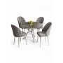 HANAH HOME Set trpezarijskog stola i stolica (5 delova) Mos Anthracite Chrome Grey - slika 1