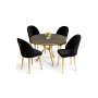 HANAH HOME Set trpezarijskog stola i stolica (5 delova) Mos Anthracite Gold Black - slika 2
