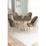 HANAH HOME Set trpezarijskog stola i stolica (5 delova) Mos Anthracite Gold Cappuccino - slika 2