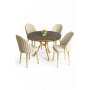 HANAH HOME Set trpezarijskog stola i stolica (5 delova) Mos Anthracite Gold Cream - slika 1